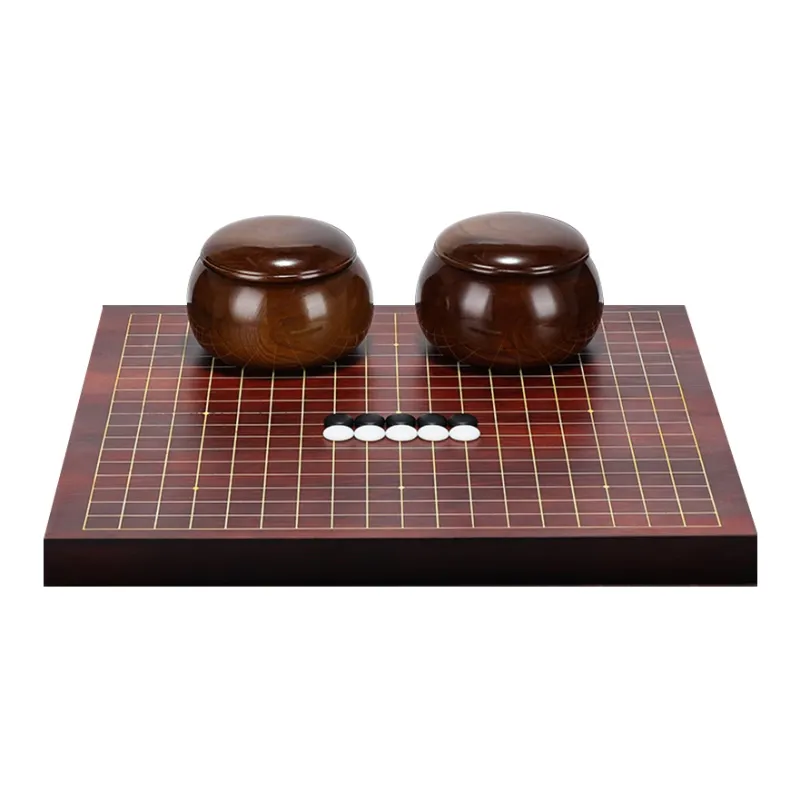 Imono Go Board Double Sided Beginner Set Genuine Yunzi Black White Chinese Chess 2 in 1 Solid Wood Board Games-9