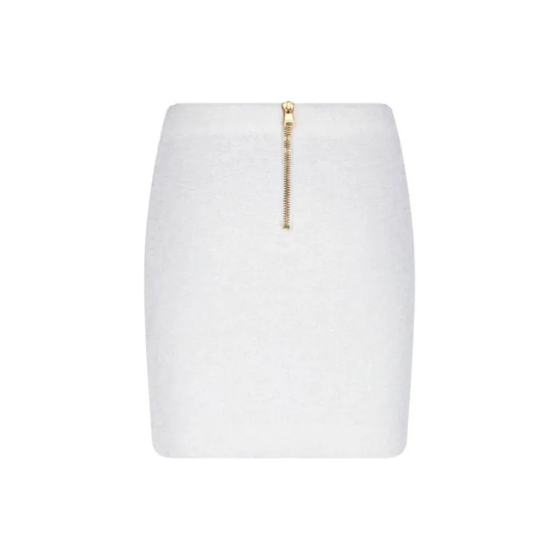 BALMAIN Button Embellished Tweed Skirt-1