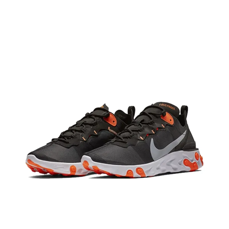 Nike React Element 55 Black Cool Grey Total Orange-2