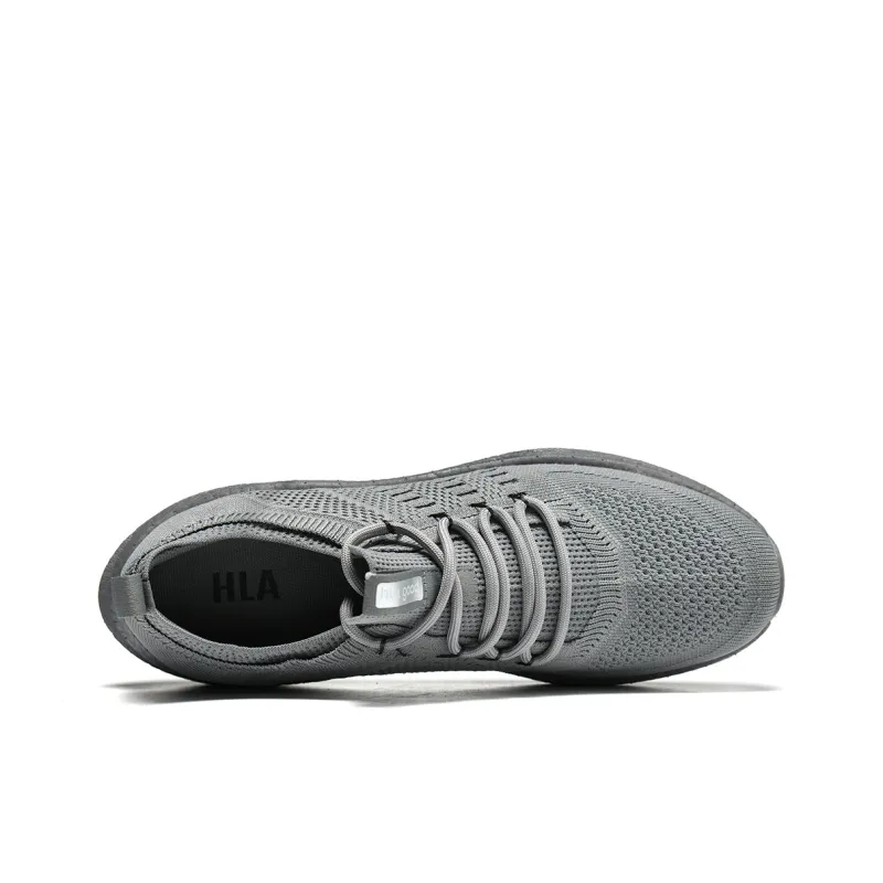 HLA Outdoor Breathable Casual Shoes With Height Increase Running Wear-Resistant Flyknit Athletic Shoes Men's-9
