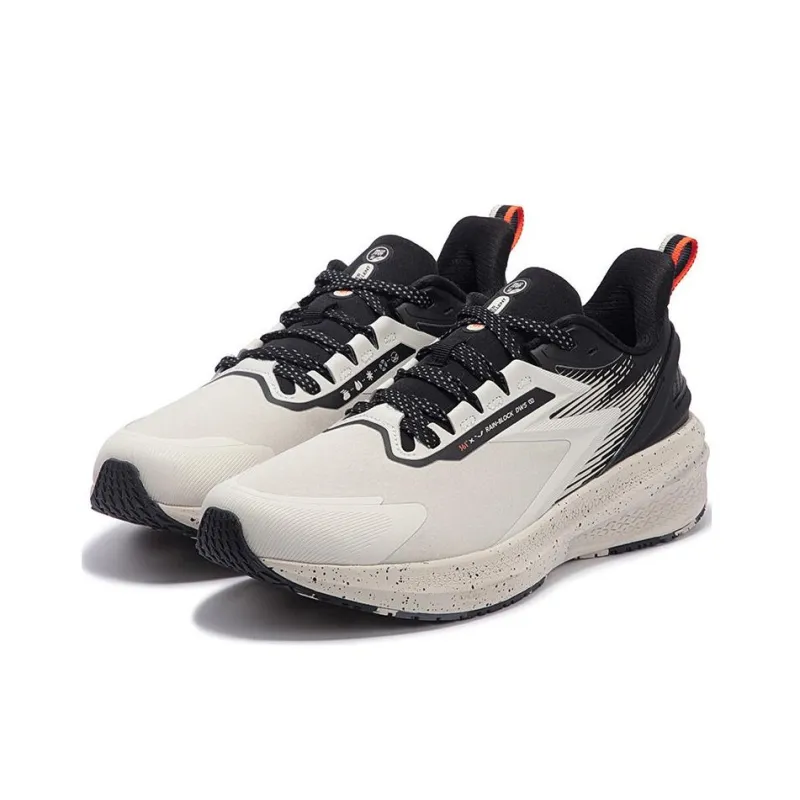 361° Wear Resistant Low Top Running Shoes Men's Beige Black-2