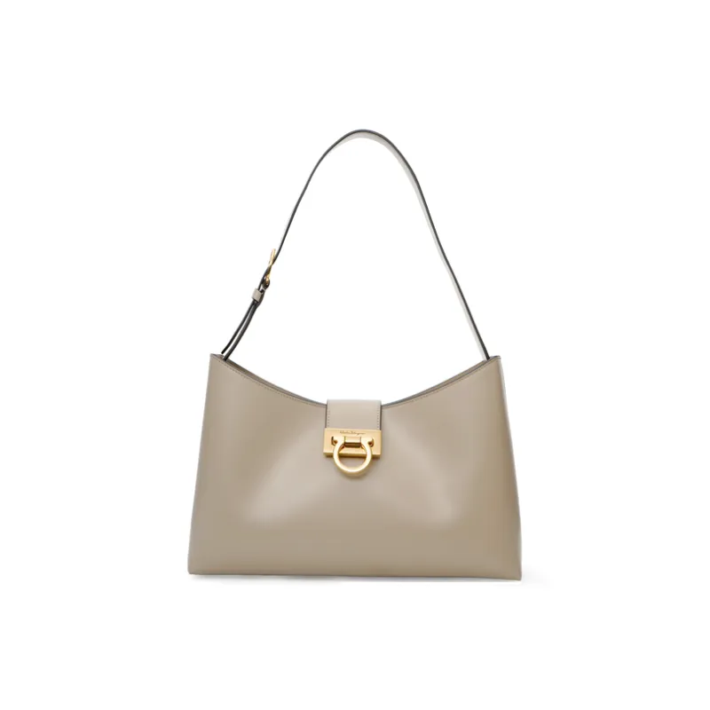 FERRAGAMO Cow Leather Shoulder Bag Women's Dusty Pink-1