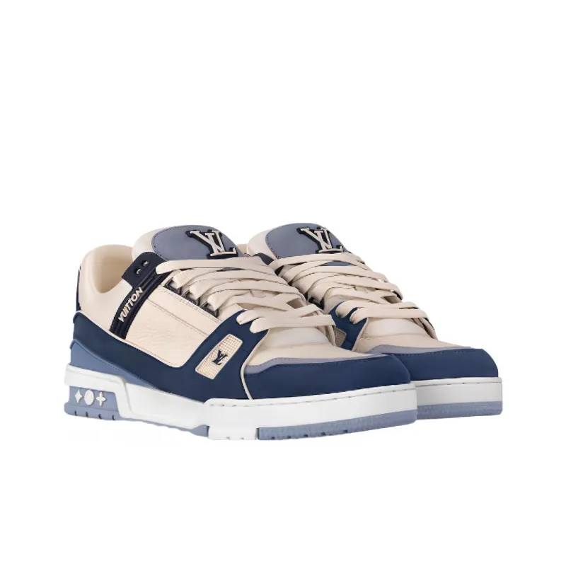 LOUIS VUITTON Lv Trainer Sneakers 'Blue Beige'-2