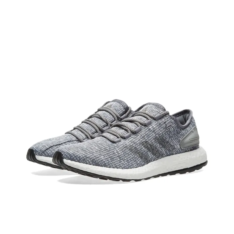 Adidas Pure Boost 2017 Cushioning, Slip Resistant, And Abrasion Resistant Low Top Running Shoes Unisex Gray White-2