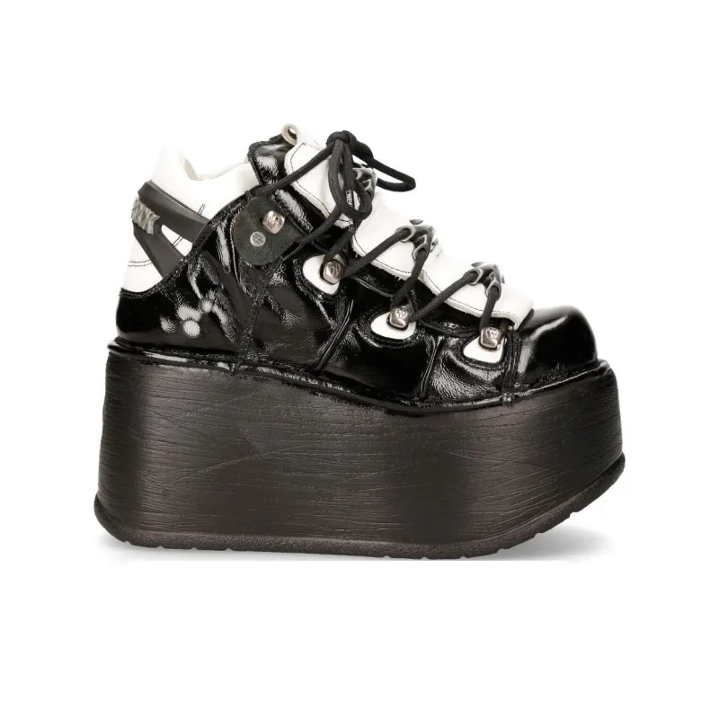 NEW ROCK Low-Top Casual Shoes Women's Black White-1