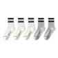 White with Black Stripes 3-Light Gray with Black Stripes 2[5 Pack]