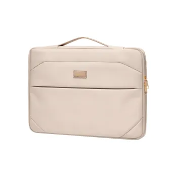 POLO Fabric Handbag, Women's Briefcase 16 Inch Laptop Bag Tubas Women's Beige Apricot