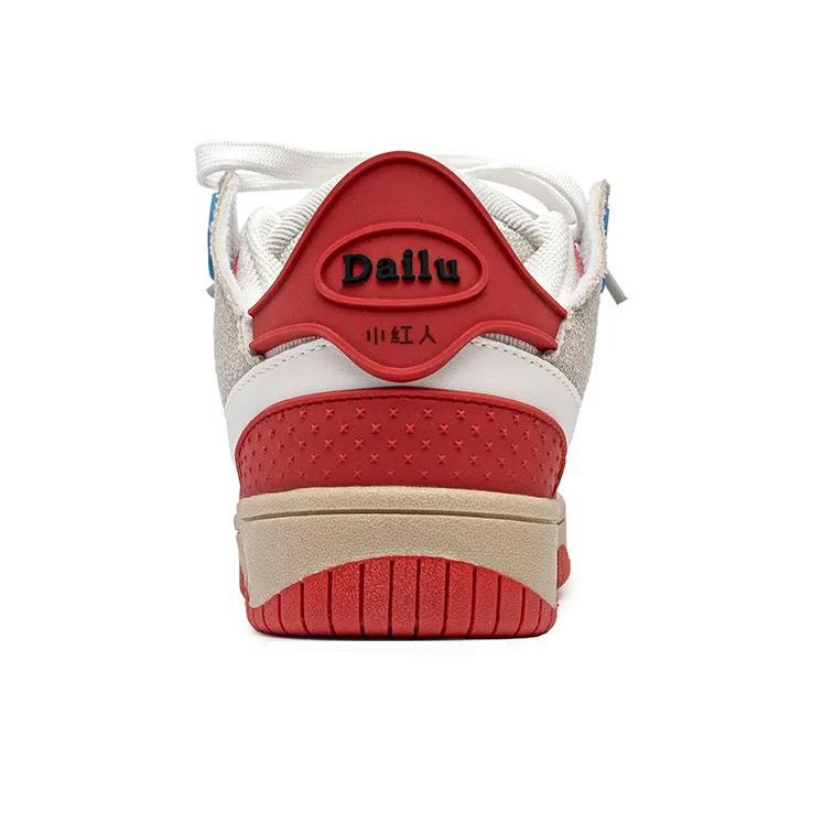 Little Red Man Anti Slip Wear Resistant Low Top Skateboard Shoes Unisex-10
