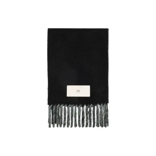 AMI Paris Fringed Double Sided Scarf