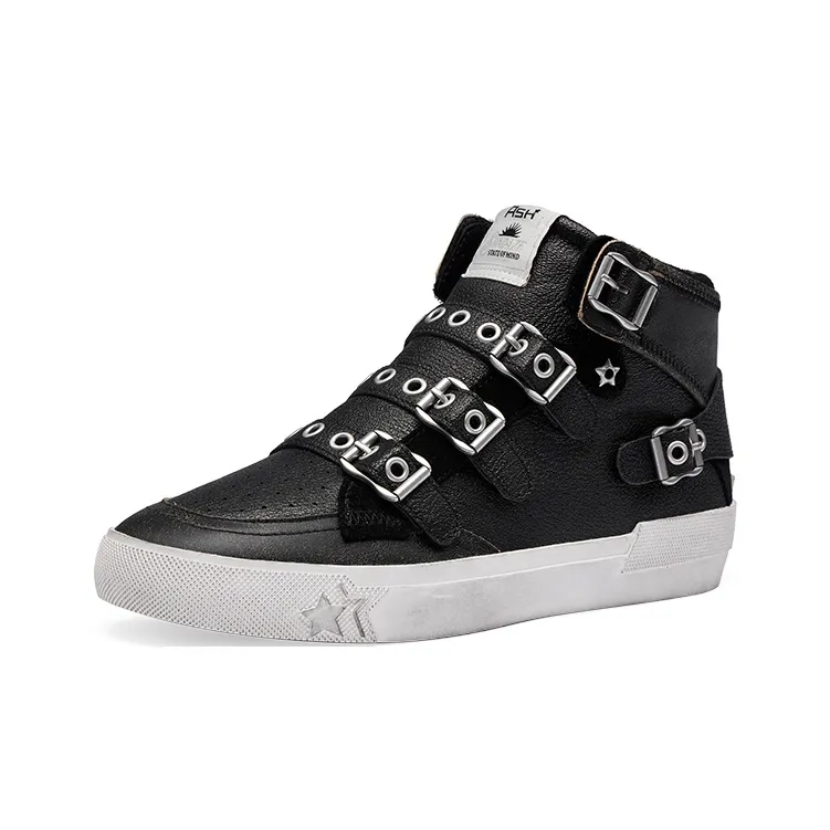 ASH MOONLIGHT BUCKLE Collection Slip Resistant Cushioning High Top Skateboard Shoes Women's Black-1