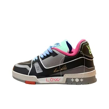 LOUIS VUITTON Trainer Thailand Limited Wear Resistant Low Top Skateboard Shoes Unisex Black Gray Color