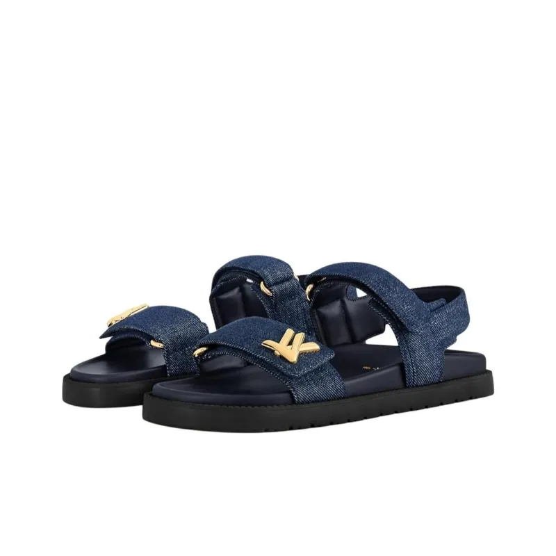 LOUIS VUITTON Sunset Beach Sandals Women's Blue-3