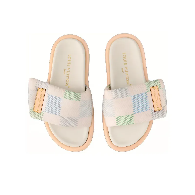 LOUIS VUITTON Pool Pillow Comfort Slip Resistant Slide Slippers Women's Light Pink-4