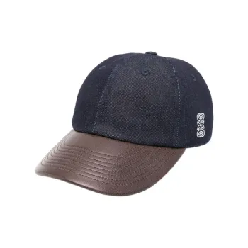Sandro Leather panel Denim Cap