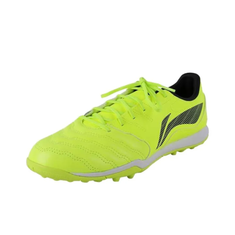 LiNing MG Rubber Short Studs Artificial Ground Natural Ground Cushioning Wear Resistant Soccer Shoes Unisex Neon Green-1