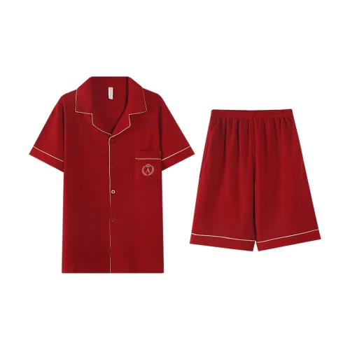 The Story Of The Flower Season Pajama Set Men's Brick Red