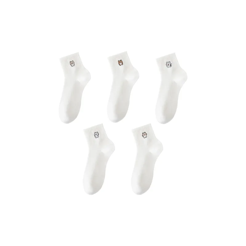 Ordifen Ankle Socks Women's 5 Pack White-0