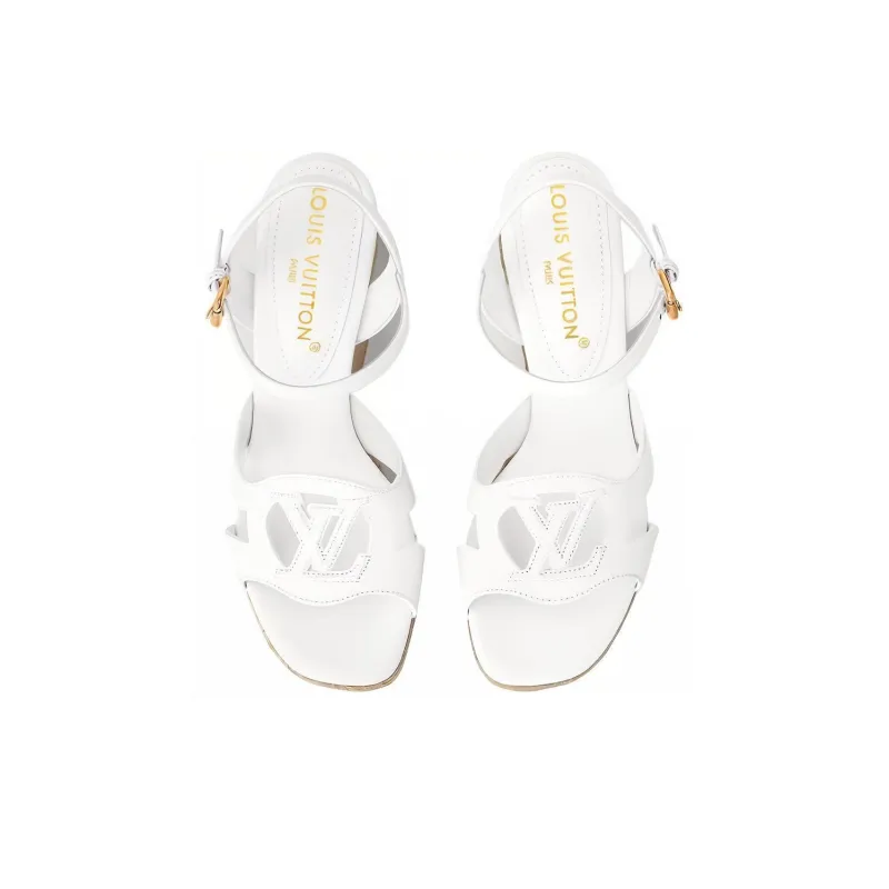 LOUIS VUITTON Isola Strap Sandals 8cm Women's White-3
