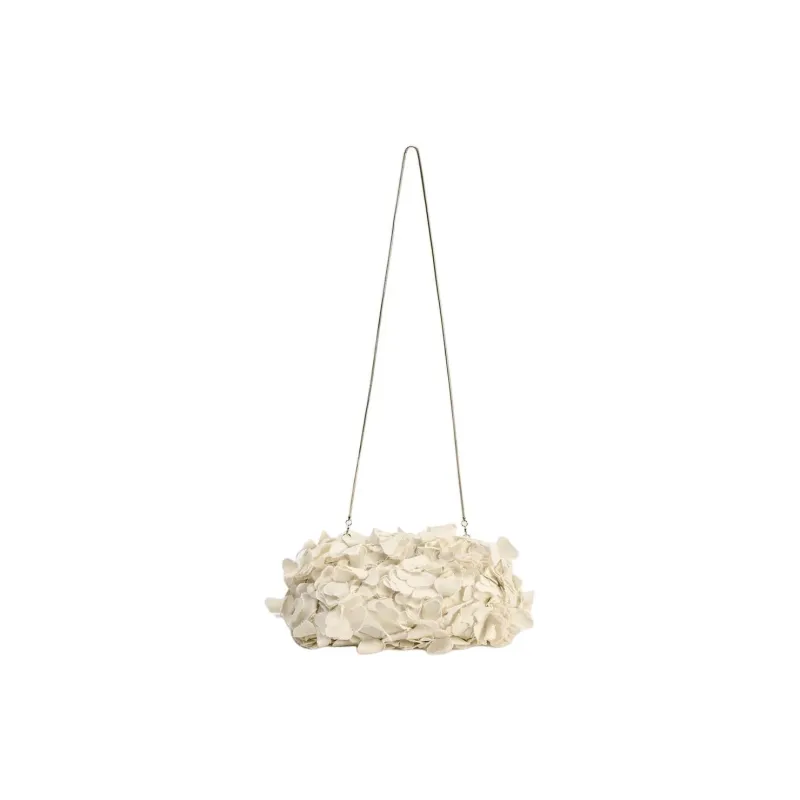 ZARA Cotton One Shoulder Crossbody Clutches Women's White-5