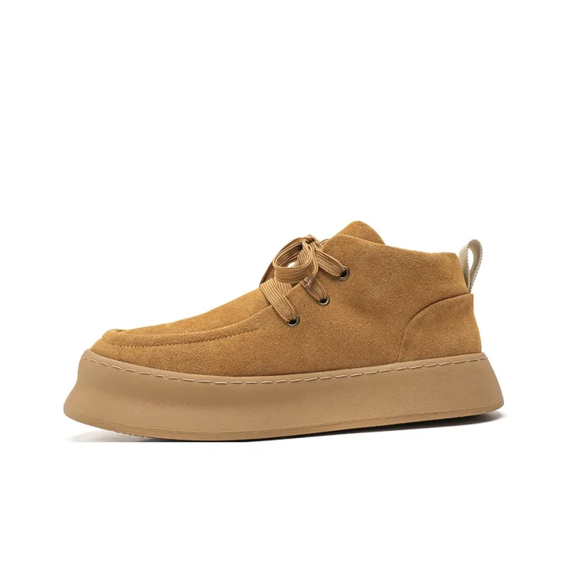 Chi Wolf Casual Shoes Men High Top Black/Yellow/Beige-6