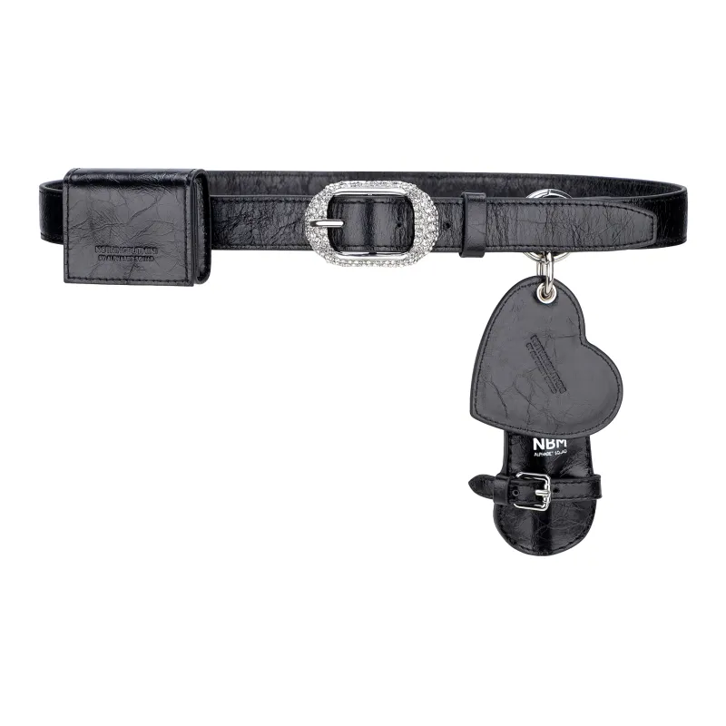 NothingButMini Cow Leather Fanny Pack Mini Unisex Coarse Grain Elegant Black-0
