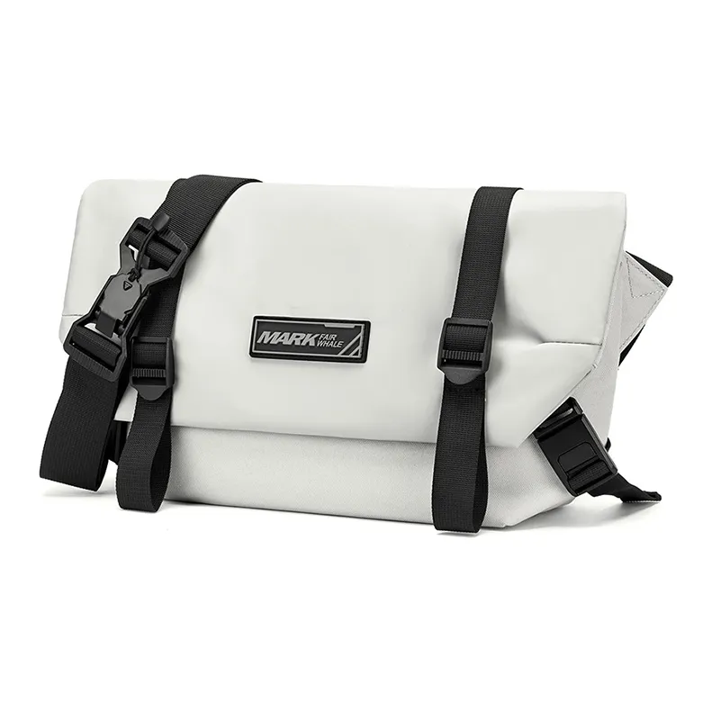 FAIRWHALE PU Biker Style Messenger Bag Shoulder Bag Regular Men's Solid Color-8