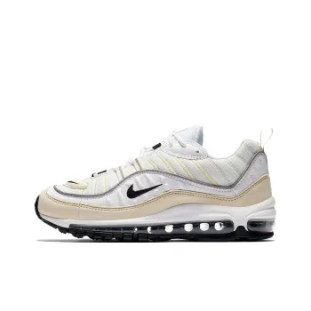 Nike Air Max 98 Shock Absorbers With Slip Resistant Features Low Top Running Shoes Men's Ecru