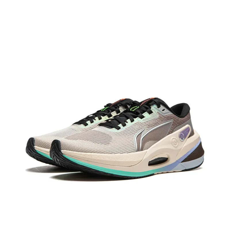 LINING Furious Rider 7.0 V2 Running Shoes Men Low Top Rock White Gray/Tree Gray Brown-2
