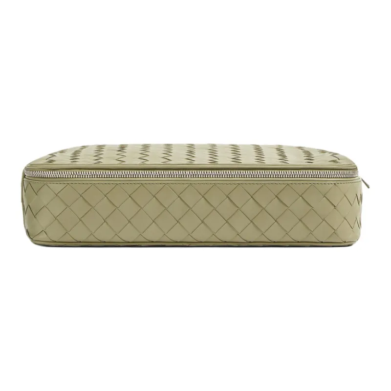 Bottega Veneta Intrecciato Calfskin Storage Bag Medium Size Men's Lime Gray-1