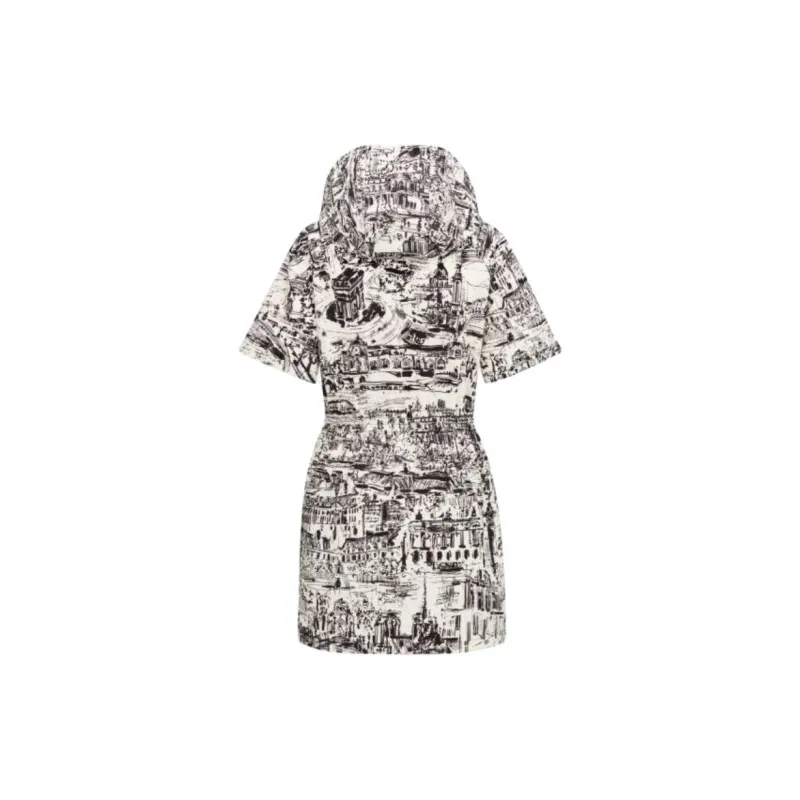 DIOR Short Hooded Dress Short-Sleeved Dresses Women's Black-1
