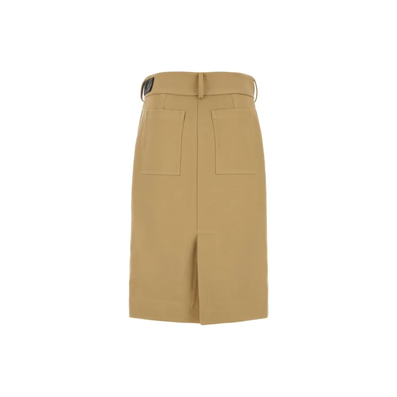 Bottega Veneta Slit Detailed Midi Skirt-1