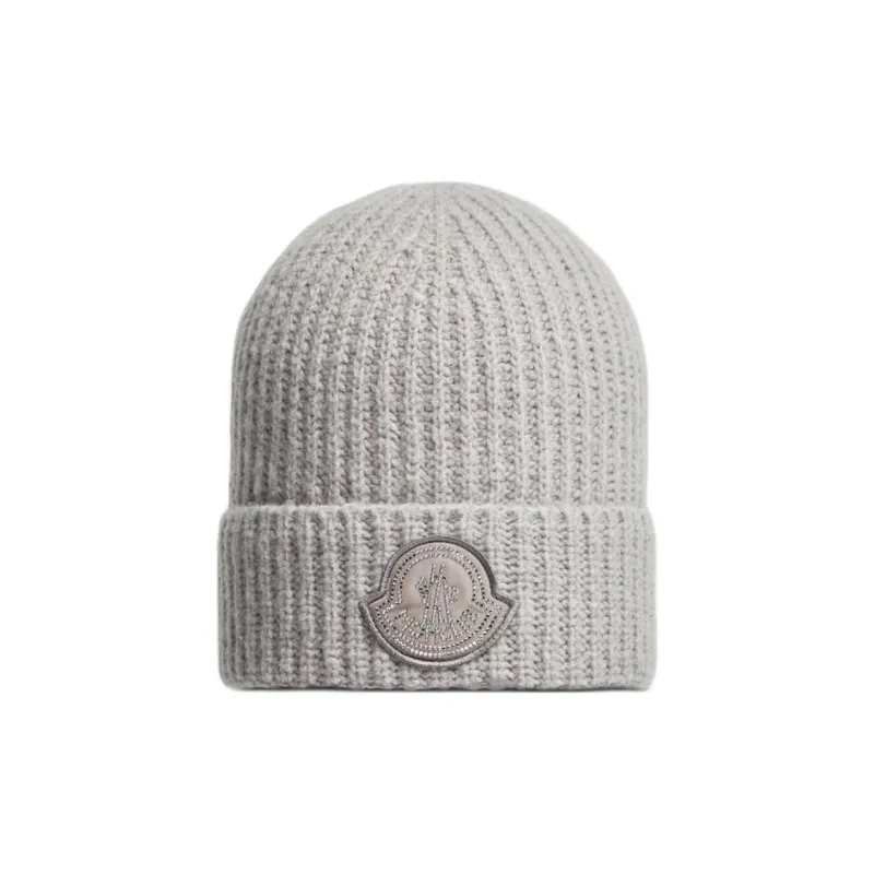 Moncler Wool Beanies Women's Light Gray-0