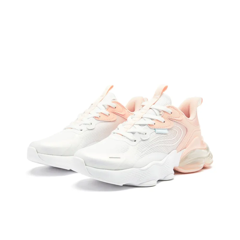 QIAODAN North Pluto 3.0 Anti Slip Wear Resistant Low Top Running Shoes Women's Jordan White Enamel Pink-2