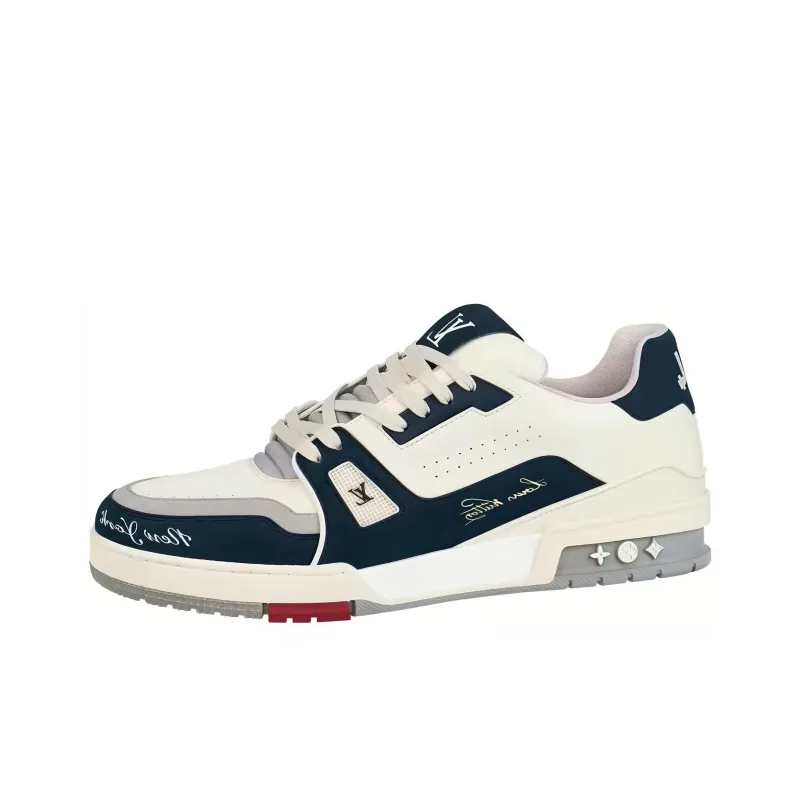 LOUIS VUITTON Trainer Slip Resistant Low Top Skateboard Shoes Men's White New York Limited-0