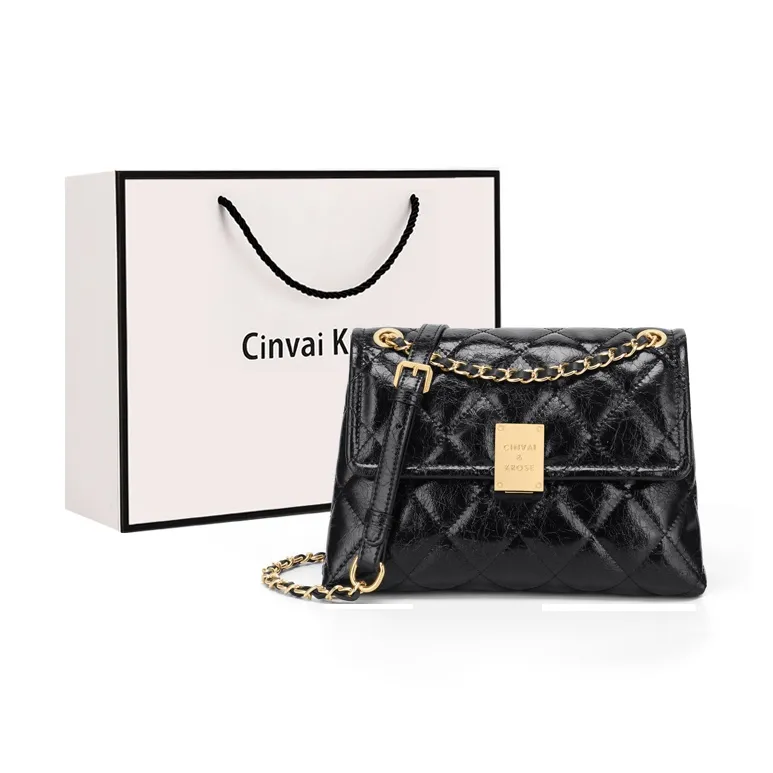 Simvay Clos Cow Leather With Synthetic Leather Shoulder Bag Crossbody Bag Shoulder Bag Small Size Women's Black/Ecru-0