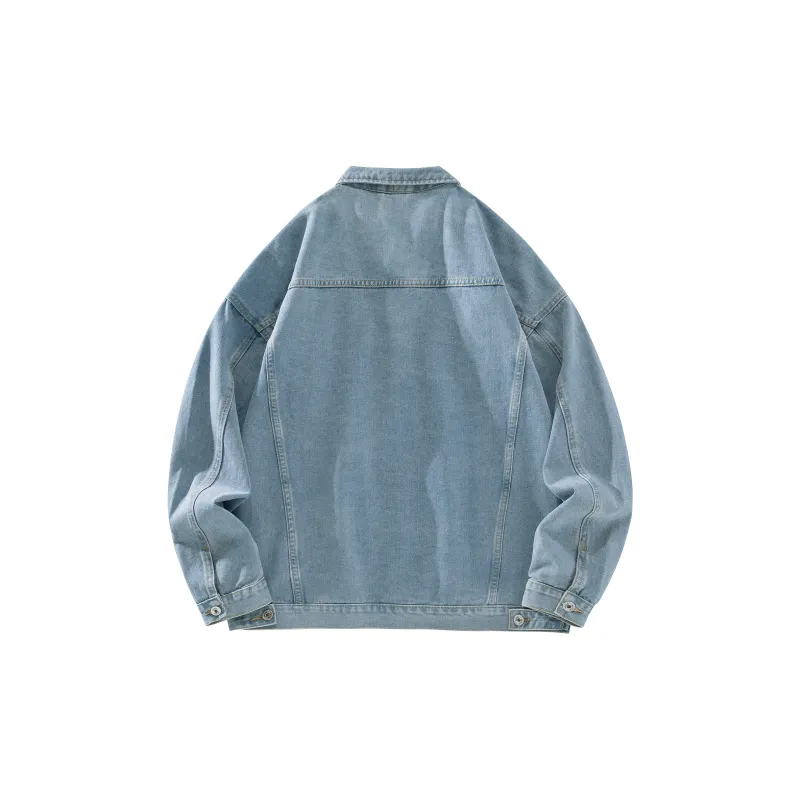 BOBBY ABLEY Denim Jacket Unisex Distressed White Black-15