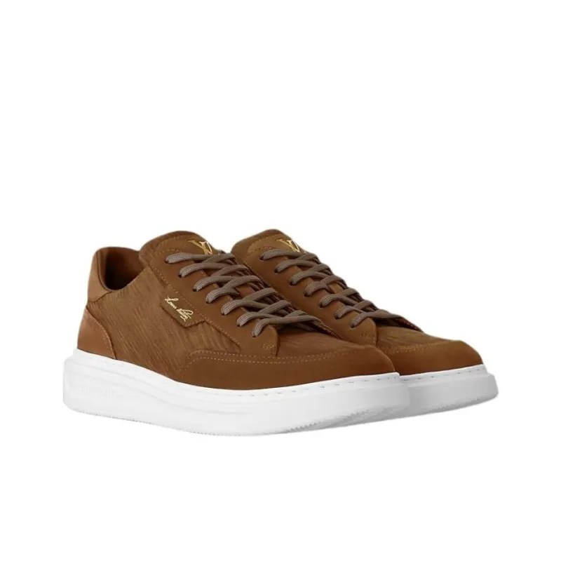 LOUIS VUITTON Beverly Hills Low Top Skateboard Shoes Men's Brown-2