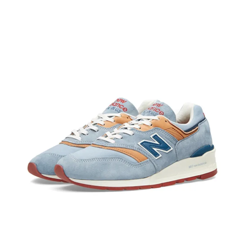 New Balance NB 997 Anti Slip And Wear Resistant Lightweight Low Top Running Shoes Men's Light Blue-2