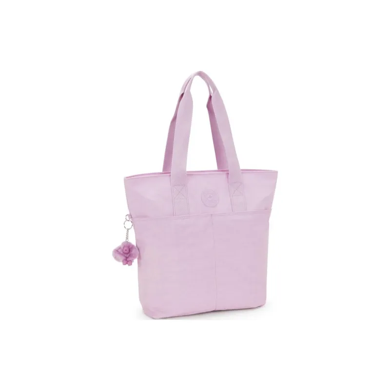 Kipling Recycled Polyamide Tote Bag, Shopping Bag, Shoulder Bag, Handbag Large Size Women's Pink-1