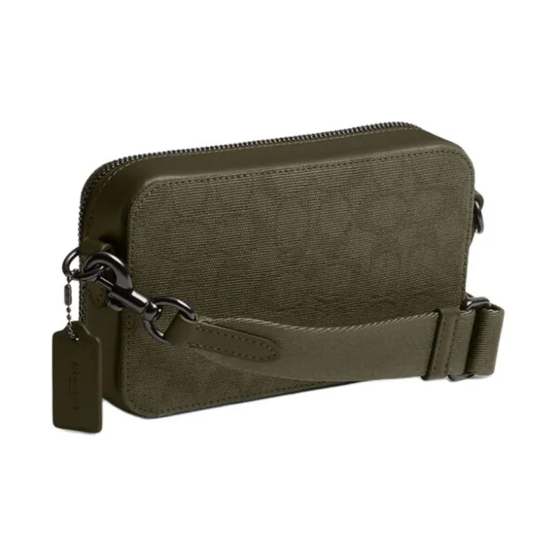 COACH Charter Refined Calfskin Crossbody Bag, Shoulder Bag Men's Army Green-2