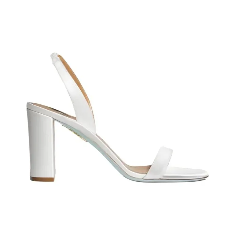 AQUAZZURA So Nude Block Strap Sandals 8.5cm Women's White-1