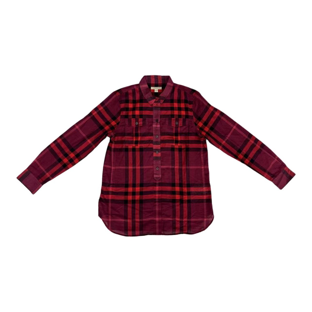 Burberry Shirts Men Dark Red