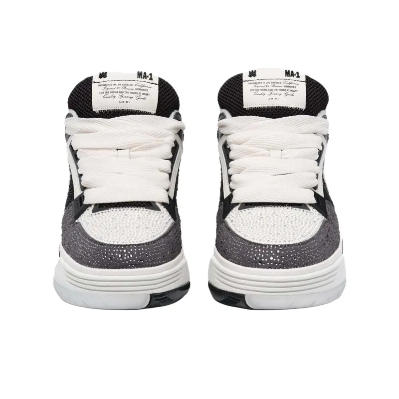 AMIRI MA 1 Low Top Skateboard Shoes Men's White Black-3