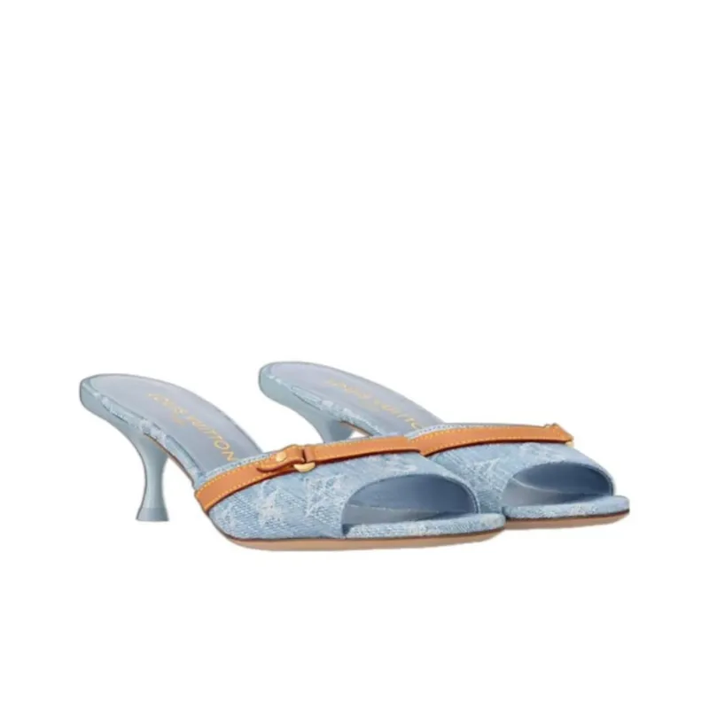 LOUIS VUITTON Revival Slide Slippers Women's Blue-2