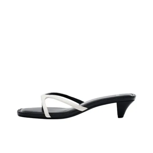 ZARA Abrasion-Resistant Slide Slippers Women's Black White