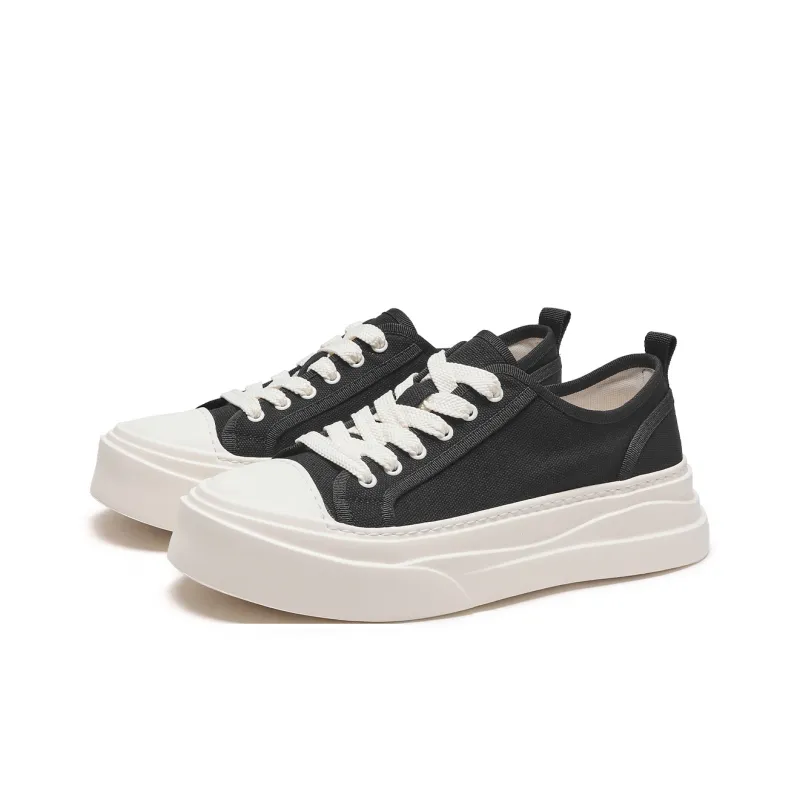 Hotwind Canvas Shoes Men Low Top Black-2