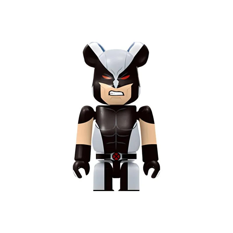BE@RBRICK 100% Happy X-MEN X-Men Black-Clad Wolverine & Phantom Cat Trendy Figures 7cm-1