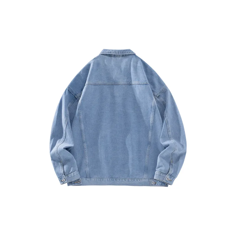 BOBBY ABLEY Denim Jacket Unisex Distressed White Black-5