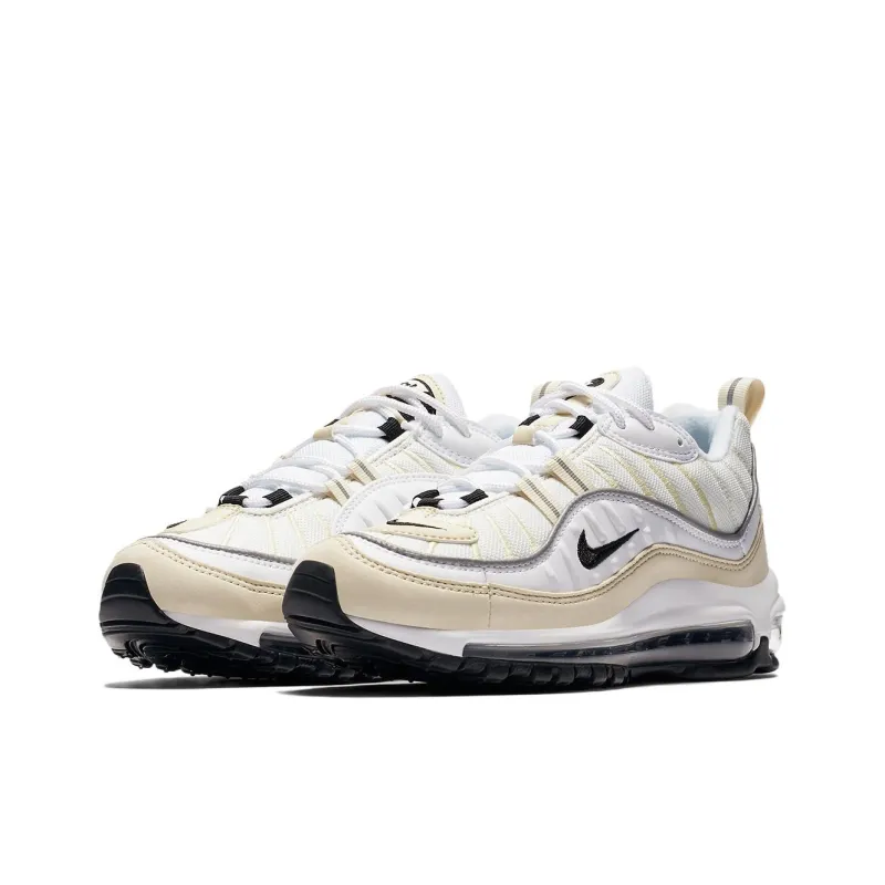 Nike Air Max 98 Shock Absorbers With Slip Resistant Features Low Top Running Shoes Men's Ecru-2