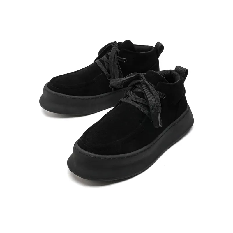 Chi Wolf Casual Shoes Men High Top Black/Yellow/Beige-1